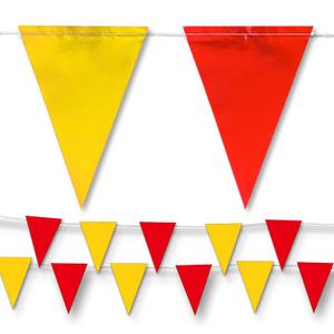 Red & Yellow Pennant Banner Flags | OSHA 500lb Rated | Strand Fade Resistant 102FT