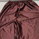Women Satin Wide Leg Dress Pants Silk Casual Dressy Long Flowy Pants Elastic High Waisted Trousers M
