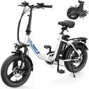 Vivi Gopina Electric Bike, Peak 500W Step Thru Electric Bicycle | 16" x 3.0 Fat Tire Electric Bike, 48V Removable Battery, Up to 40 Miles,7 Speed, LCD Display
