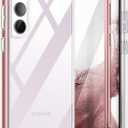 SURITCH for Samsung Galaxy S23+ Plus Clear Case 6.6" (Only), [Built-in Screen Protector] Full Body Protective Hard Shell+Soft TPU Phone Case for Samsung S23 Plus -(Rose Gold Edge)