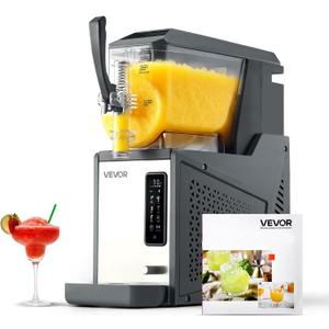 VEVOR Slushie Machine, 4L/135oz No Ice Needed Slushy Machine for Home, Frozen Drink Maker with Single Tank, Margarita Machine with Self-Cleaning, for Frozen Margaritas, Frappés, Milkshake & More