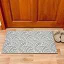 Vintage Leaf Botanical Door Mat, Boho Abstract Doormat for Indoor Outdoor Entrance Porch, Mid Century Modern Welcome Mats for Front Door, Boho Leafy Bathmat Rug for Bathroom, 17x30 Inches (Grey)