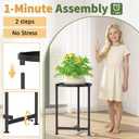 LASZOLA Metal Large Plant Stand for Indoor Plants, Morden Corner Plant Holder Rack, Sturdy Vertical Single Flower Shelf for Living Room Bedroom Patio Garden Balcony, Black