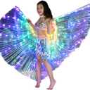 LED Light-Emitting Wings Clothing, Belly Dance Attire, Suitable For Various Festival Performances (White)
