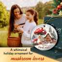 4 x Christmas Ornaments 2025 - Cute Mushroom Christmas Ornaments for Tree Car Decor, Gifts for Mushroom Lovers, Gift Exchange Ideas, Nature Lover Gifts for Forest Enthusiasts