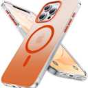 Magnetic for iPhone 14 Pro Max Case [Compatible with MagSafe] [10FT Military Grade Drop Tested] Slim Translucent Matte Case for iPhone 14 Pro Max Phone Case, Gradient Orange(6.7")