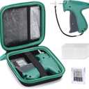 Clothing Tag Gun Kit with Fine Needle Stitch, Storage Case, 6 Micro Needles, 1008 White Micro Fasteners, Mini Stitch Tag Gun Attachment for Home, Shops, Warehouse (Green) (Green Tagging Gun)
