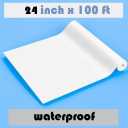 RCdepot1-1 x 24 inch x 100 ft Matte Photo Peel sticker paper roll Printable Adhesive Vinyl Waterproof 2 inch core, Inkjet print signs and Stick decal labels stickable PVC diy school