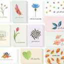 Best Paper Greetings Get Well Cards Assortment Box - 48 Pack, 4x6 Inch, 12 Floral Designs - Sympathy Cards with Envelopes & Blank Inside for Family Friends Coworkers