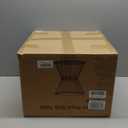 LEWIS&WAYNE Small Outdoor Side Table Patio 20 H Woven Rope Hourglass End Table with Glass Top Round Coffee Table for Living Room Outdoor Patio Backyard Poolside(Black)