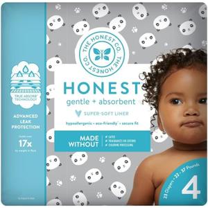 Honest, Diapers Pandas Size 4, 23 Count