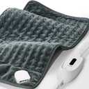 Heating Pad for Back Pain and Period Cramps, FSA HSA Eligible, 12"x 24" Large Electric Heating Pad for Cramps, Muscle Aches, Arthritis, Shoulder, 2H Auto Shut Off, Machine Washable, Moist and Dry (Gray)
