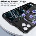 Magnetic Case for iPhone 17 Pro Max, Cute Purple Floral Flower Aesthetic Design [Compatible with Magsafe] Soft TPU and Hard PC Anti-Scratch Shockproof Protective Case for Men Women