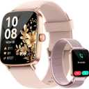 Smart Watch for Women, 1.85" HD Smartwatch Compatible iPhone/Samsung/Android (Answer/Make Calls), 100+ Sport Modes Fitness Tracker with Heart Rate/Sleep/SpO2 Monitor, IP68 Waterproof, with 2 Bands