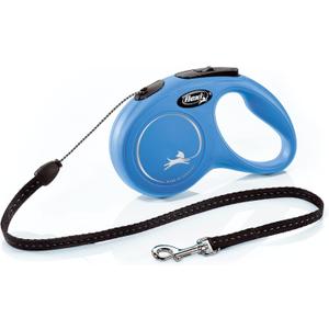 FLEXI New Classic Cord Retractable Dog Leash for Small Dogs up to 26 lbs.  16 ft., Blue | Tangle-Free Pet Walking Leash with One-Handed Brake, Pause, Lock|German Quality Product