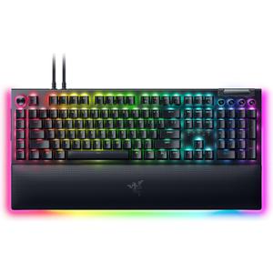 Razer BlackWidow V4 Pro Wired Mechanical Gaming Keyboard: Green Switches Tactile & Clicky - Doubleshot ABS Keycaps - Command Dial - Chroma RGB - Magnetic Wrist Rest Snap Tap