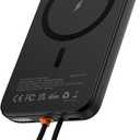 AsperX Magnetic Power Bank, 10,000mAh Magnetic Battery Pack Built-in USB-C PD 22.5W Fast Charging, LCD Display, Wireless Portable Charger Compatible for iPhone 17/16/15/14/13/12 Series, Black