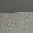 Multi Layered Long Metal Big Pearl Waist Chain Belt Trendy Waistband White Pearl Tassel Hip Belly Body Chain Festival Rave Waist Belt Sweater Dress Belt for Women (Silver)