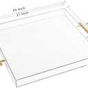 Extra Large Clear Acrylic Serving Tray (2121 Inches) with Gold Handles Spill Proof Acrylic Over Size Big Decorative Tray Organiser for Ottoman Coffee Table Countertop
