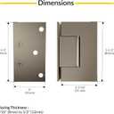 Brixwell G044BN Wall Mount Offset Back Plate Brass Hinge for 5/16" to 1/2" Glass Thickness 3-1/2" Height Brushed Nickel Finish