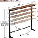 Keelian 45 inch Narrow Console Table with Outlet,Adjustable Height(25"-37") Behind Sofa Table,Couch Behind Table Skinny,Couch Shelf with Charging Station,Long Entryway Tables for Living Room,Brown