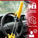 Tevlaphee Steering Wheel Lock - Heavy Duty Antitheft Device and Car Security Lock with Adjustable Locking and 3 Keys - Great Vehicle and Truck Deterrent (Yellow)