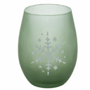 2 Piece Tabletops Unlimited Snowflake Stemless Wine Glass Set - Green