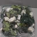 2 Pack 11.2 Ft Artificial Flower Garland with White Roses, Realistic Fake Greenery Vines with 17 Roses Flowers for Wedding Table Centerpieces Arch Party Ceremony Backdrop Decor(White)