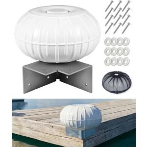 OCEANBROAD Dock Bumpers Wheel, Corner Mount Boat Dock Wheel Bumper, 12.6-Inch Inflatable Marine-Grade PVC, Smooth Rolling Design with Hardware & Cover, Easy Installation for Dock and Boat Protection