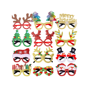 Max Fun 12Pcs Christmas Glasses Glitter Holiday Party Glasses Frames Christmas Decoration Accessories Costume Eyeglasses for Christmas Parties Holiday Favors (One Size Fits All)