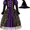 ReliBeauty Girls Halloween Spider Witch Dress (6/130)