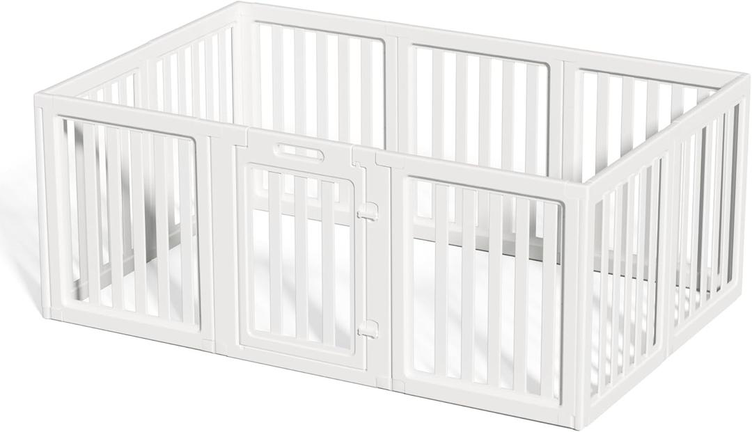 Dog Playpen,Clear Dog Pen, Acrylic Dog PenEasy to Install and Remove Dog Play Pen and Kennel Playpen, Suitable for Dogs, Cats,Dog Playpen Indoor (White, 23.6" Height, 10PCS)