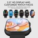 PJYUBVOR Smart Watch for Men Women (Answer/Make Calls), 2.0" Fitness Tracker with 100+ Sport Modes, Heart Rate/Sleep Monitor, Pedometer, SpO2, IP68 Waterproof Smart Watch for Android iOS Phones