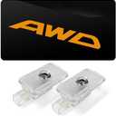 JHGFVC 2Pcs Car Door Light Logo Projector for Subaru Outback Accessories, Non Fade Courtesy Projector Laser Lamp, Welcome LED Ghost Shadow Puddle Lights (AWD ORANGE)