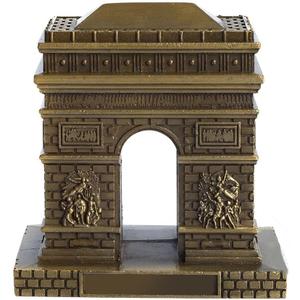 ZOVIE Metal Paris Arch of Triumph Statue Figurine Home Desktop Decor Souvenir Artificial World Famous Buildings Sculpture(3.2in Top)