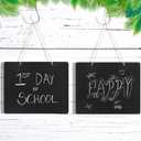 Harloon 12 Pack 9"x7" Double Sided Hanging Chalkboard Signs with String, Wood Chalkboard Price Tags, Memo Message Sign Erasable Message Board for Home Weddings Kitchen Party Event Label(Rectangle)