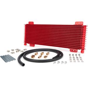 Low Pressure Drop Transmission Oil Cooler LPD47391 4739 40,000 GVW with Mounting Hardware (Red)