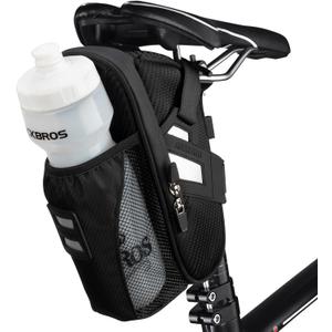 ROCKBROS Bike Saddle Bags with Water Bottle Pouch Waterproof Bike Bags Under Seat Pack for Mountain Road Saddle Bag Bicycles Storage Bag