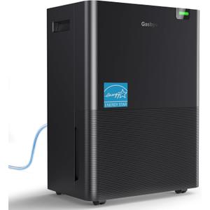 Gasbye 4500 Sq.Ft. 2026 Energy Star Dehumidifier for Basement with Drain Hose, Max 75 Pints/D Dehumidifier for Large Room, [43dB Quiet Compressor], Easy Drainage, Auto-restart, Black