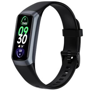 Fitness Tracker Activity Tracker Smart Watch 1.10''AMOLED Touch Color Screen,Smart Watch with 24/7 Blood Oxygen Heart Rate,Sleep Monitor,IP68 Waterproof,Step Counter Health for Women Men (Black)