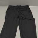 Men Elastic Waist Hiking Pants Drawstring Lightweight Solid Color Trousers Soft Loose Fit Sweatpants with Pockets (S, Black)