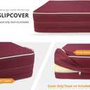 Porch Shield Outdoor Cushion Slipcovers Patio Chair Seat Cushion Covers Set 4 Waterproof Fade Resistant 19 x 19 x 4 inch, Burgundy