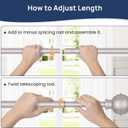 ENJOYBASICS No Drill Curtain Rods for Window 28 to 60 Inches, 5/8 Inch Diameter Renter Friendly Drapery Rod with Adhesive Brackets without Drilling, Adjustable from 27 to 65 Inches, Nickel