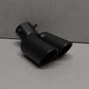 Exhaust Tip Dual Muffler Exhaust Tips, Double Outlet Bending Muffler Tail Pipe Car Stainless Steel Tail Pipe 2.5"/63mm Inlet Dual Curved Muffler Tip Bevel Port Modification Accessories(Black)