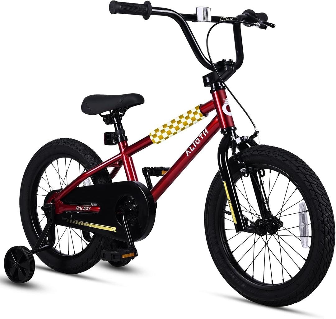 vollsch BMX Style 12 14 16 Inch Kids Bike Training Wheels 20'' Bicycle with Kickstand for 2-14 Years Old Toddlers Boys Girls Coaster Brake Multiple Colors (Red)