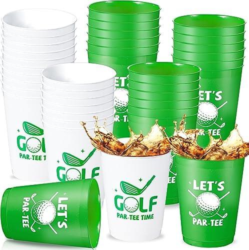 23 Pcs Golf Party Cups Let's Par-Tee Plastic Cups Reusable Plastic Tumblers Party Supplies Sports Golf Ball Plastic Drinking Cups 12oz Party Decoration for Kids Birthday Golf Lover Gifts School Favors