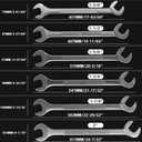 KJE 6PCS SAE 1 3/8" to 2" Jumbo Angle Wrench Set, Large Big Wrench Set, 15° & 60° Angled Heads, High Carbon Steel with Sandblasted Chrome & Storage Bag for Heavy-Duty Mechanics & Automotive & Truck