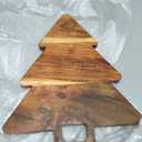 Christmas Tree Shaped Wood Cutting Board for kitchen, Christmas Tree Wooden Serving Tray with Handle, Christmas Decoration Charcuterie Tree Boards 14"L x 11"W