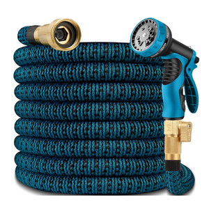 24 ft Garden Hose - Expandable Garden Hose with 10 Function Spray Nozzle - Kink-Free, Lightweight, Durable, Flexible, 2026 New Retractable Water Hoses for Yard, Lawn, Gardening(Blue Black)