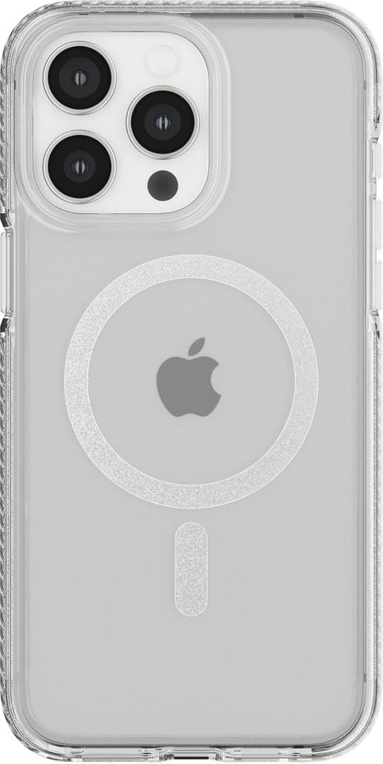 Tech21 Evo Crystal case for iPhone 15 Pro Max - Compatible with MagSafe - Impact Protection Case with 15x Military Standard Rating - White Titanium